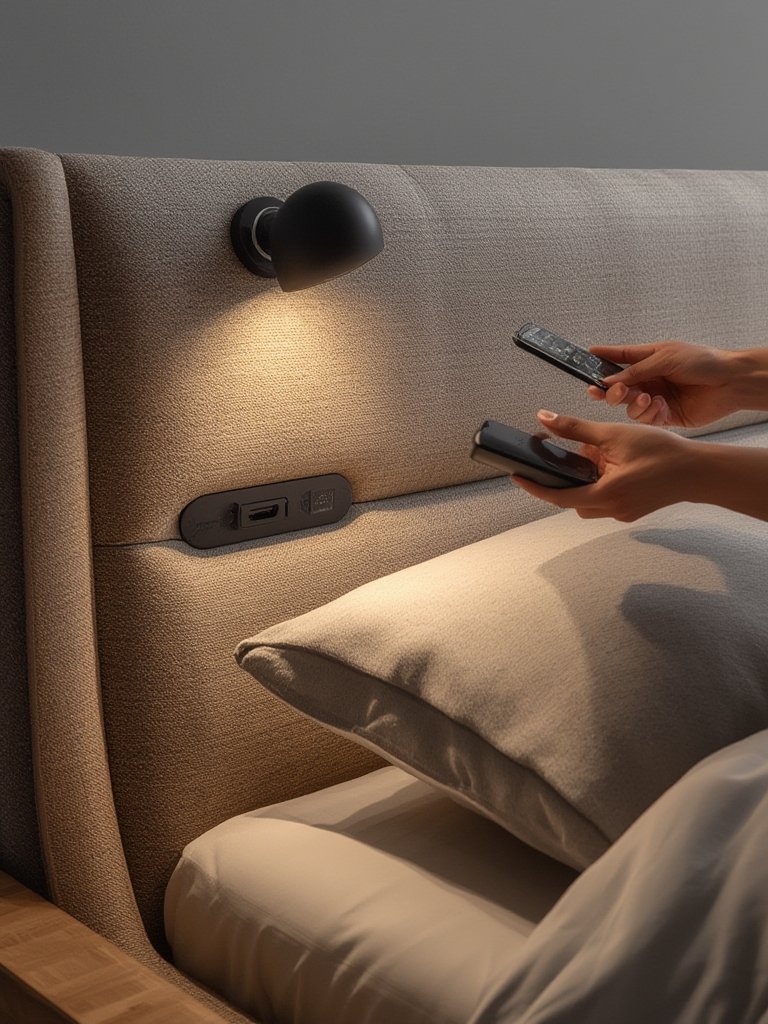 bed frame with headboard - Illustration 2