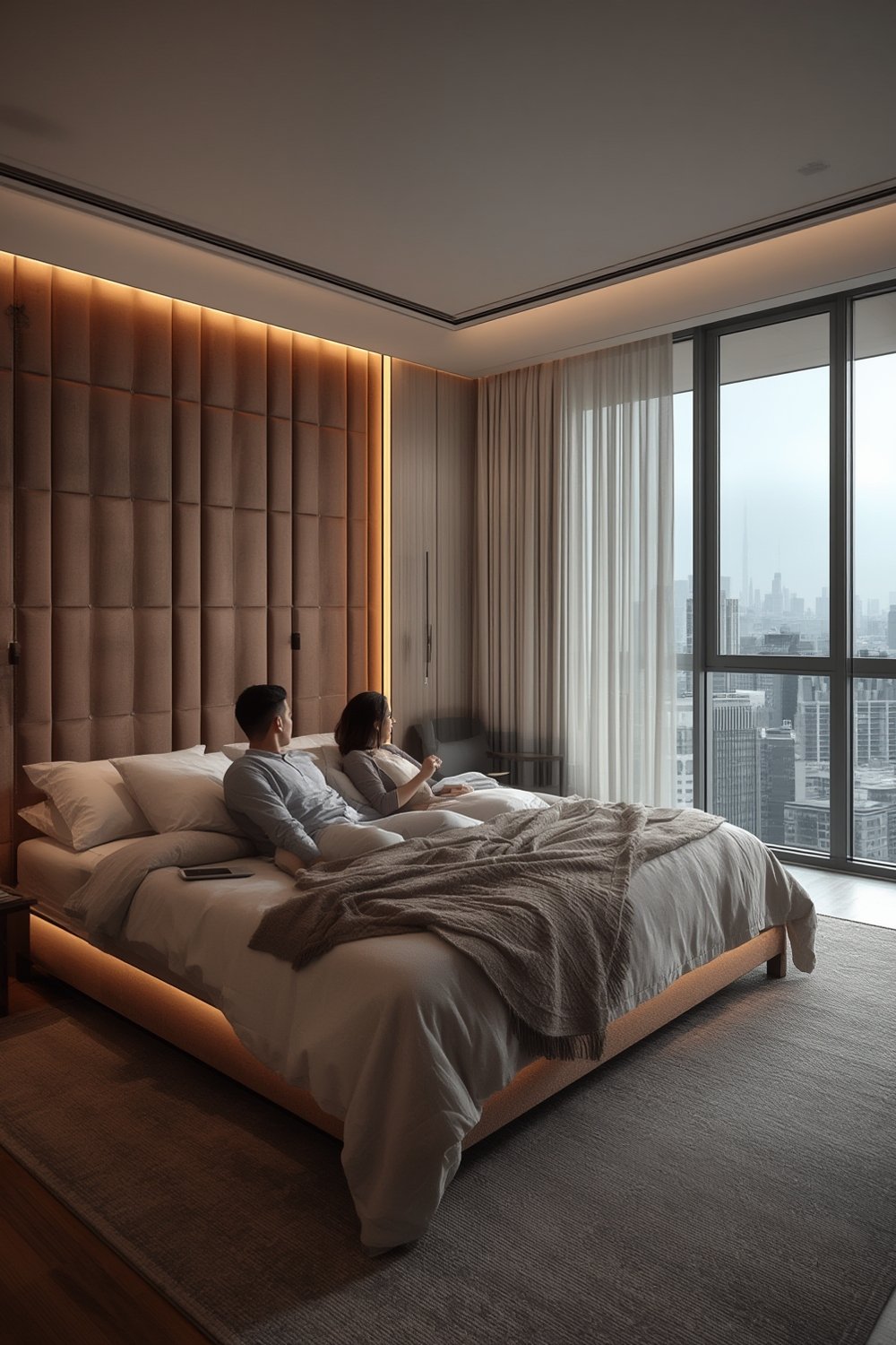 bed frame with headboard - Illustration 1