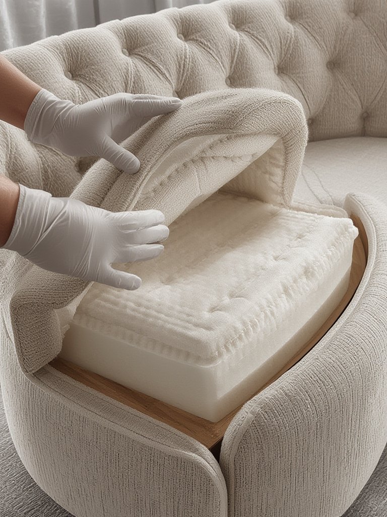 curved bouclé sofa - Illustration 2