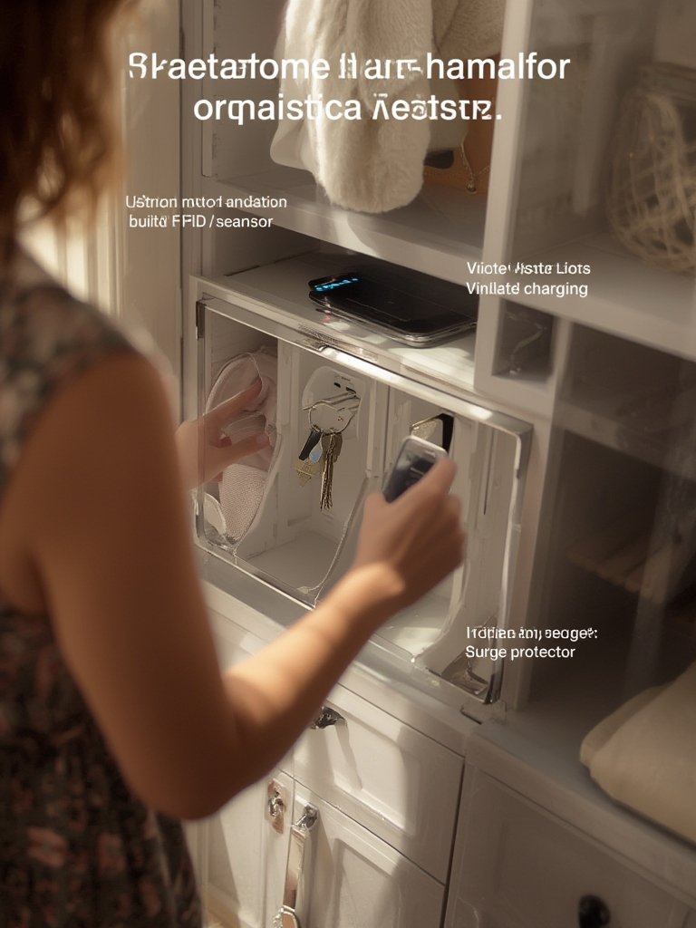 entryway cabinet with smart features - Illustration 2