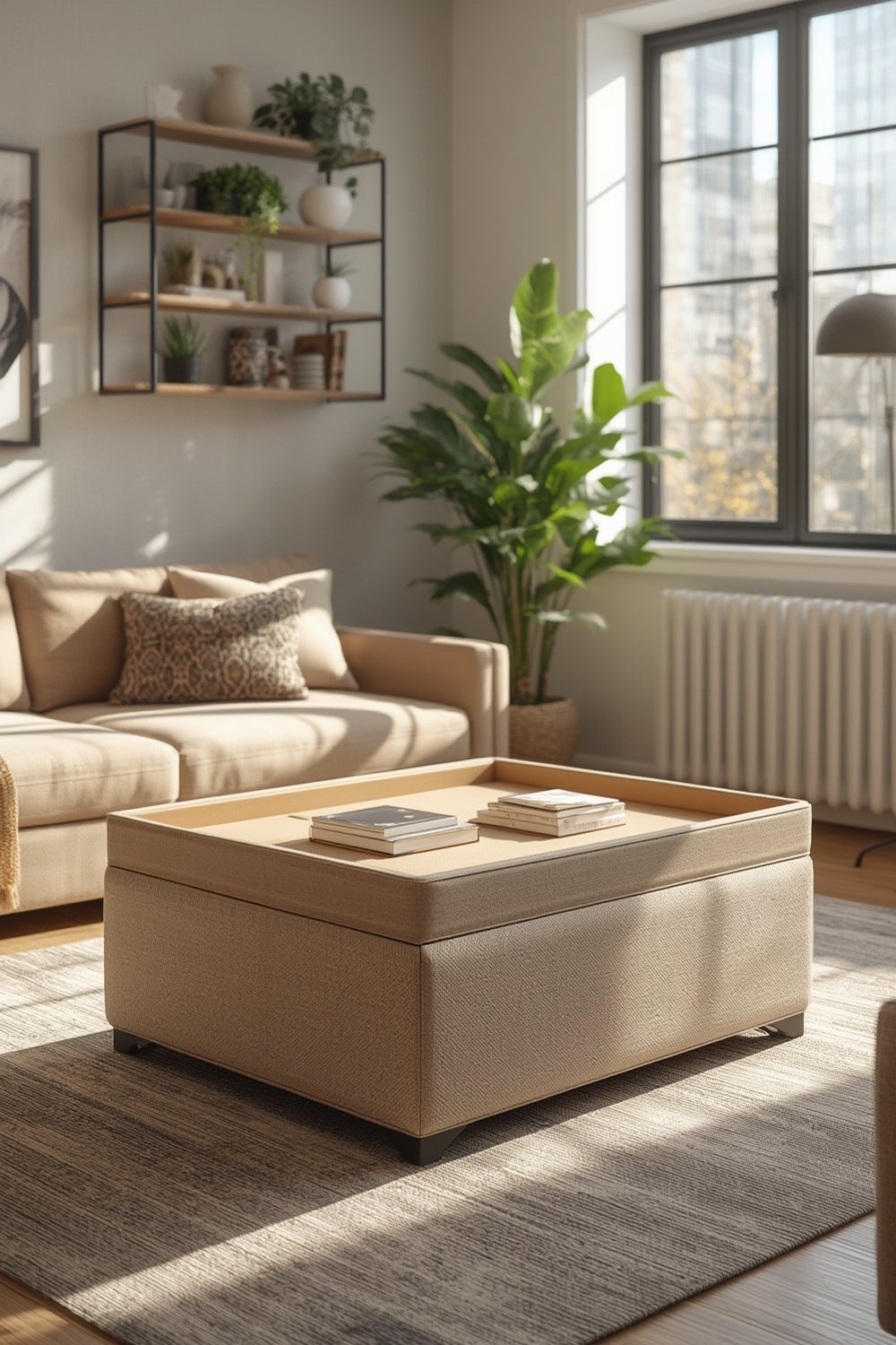 multifunctional storage ottoman - Illustration 1