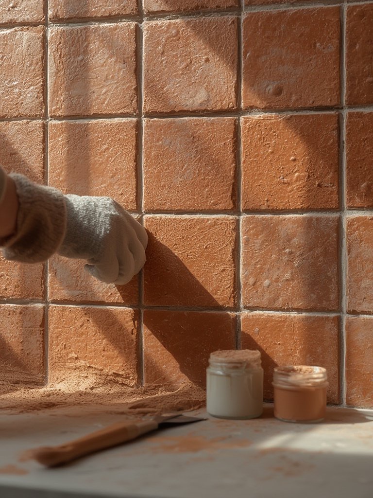 terracotta textured tiles - Illustration 2