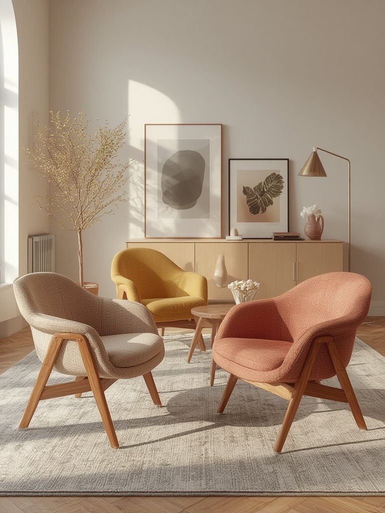 three legged accent chair - Illustration 3