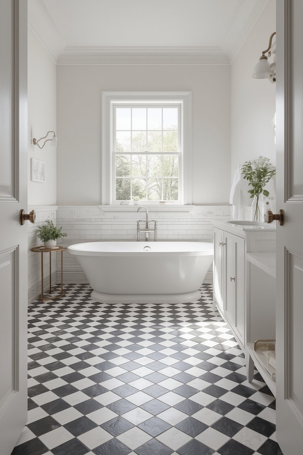 Checkerboard Floor Tile Bathroom: 7 Amazing Ways to Boost Style 2 checkerboard floor tile bathroom - Illustration 1