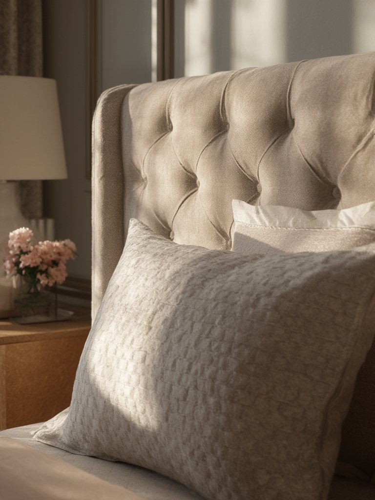 upholstered headboard in action