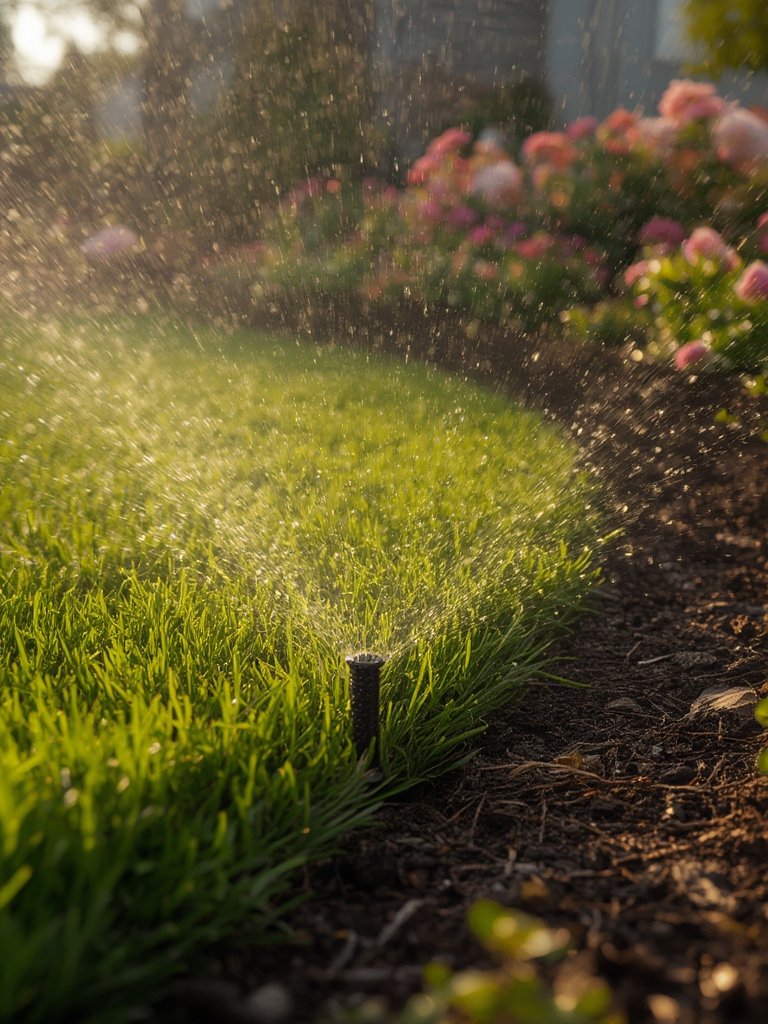 automatic sprinkler in action