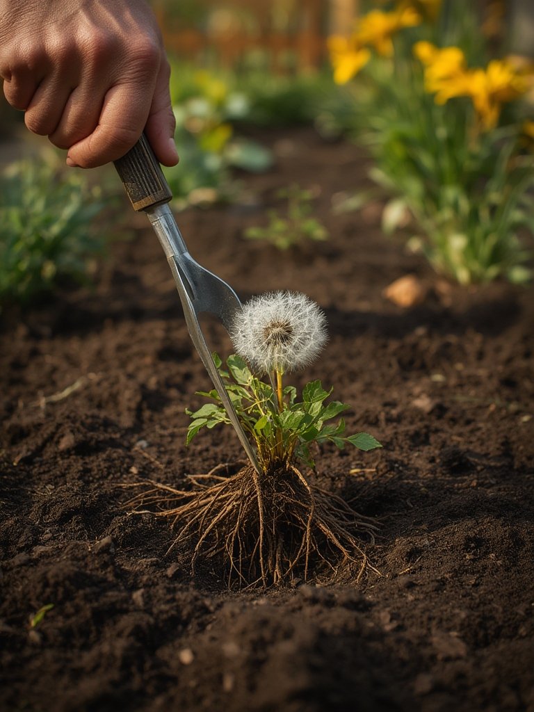 weed puller in action