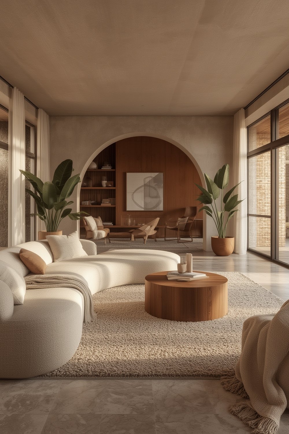 organic modern living room - Illustration 1