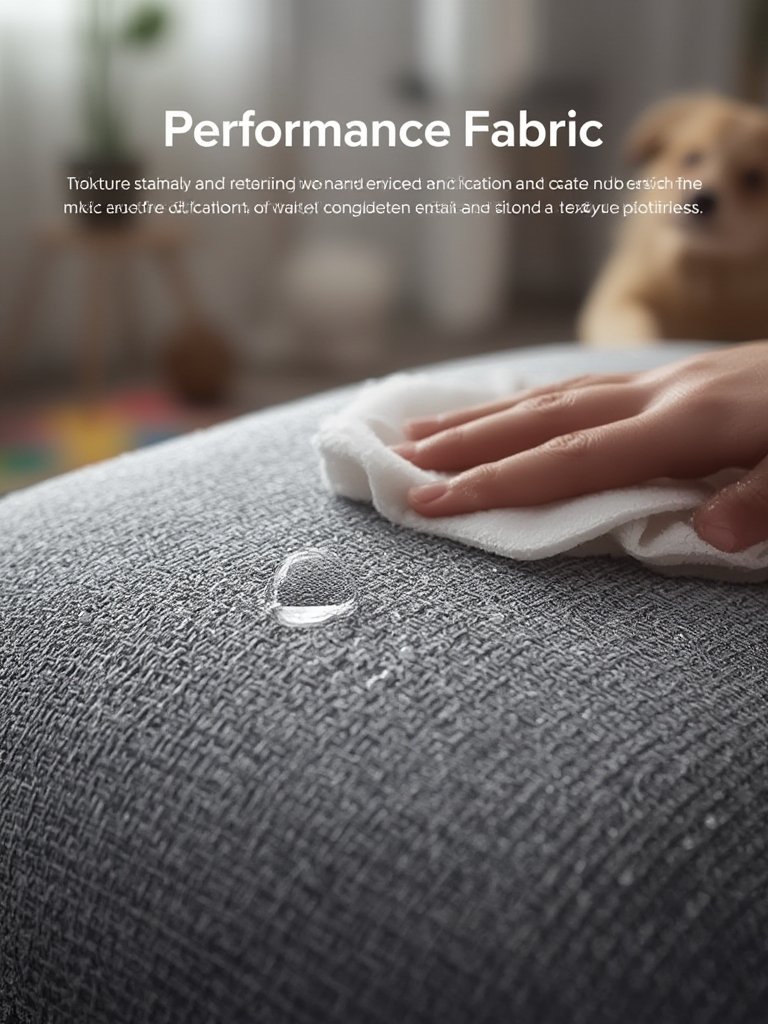 textured performance fabric sofa - Illustration 2