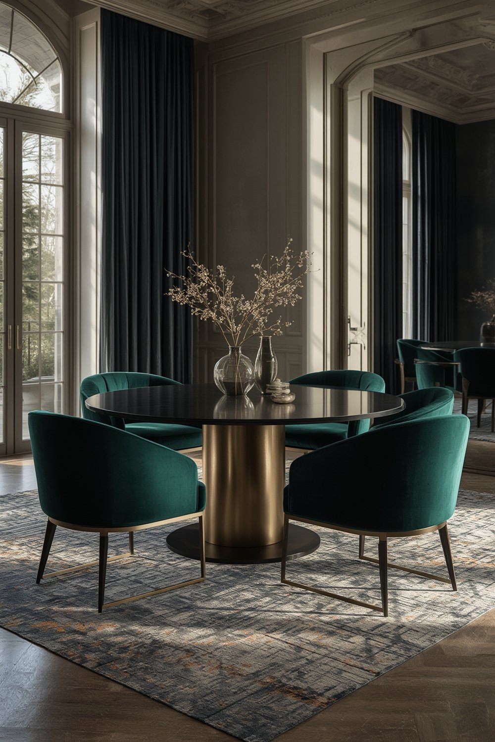 velvet curved dining chair - Illustration 1