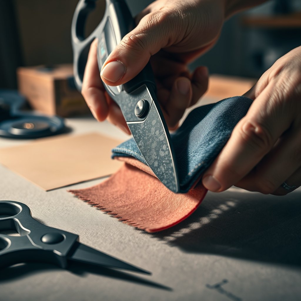 electric scissors in action