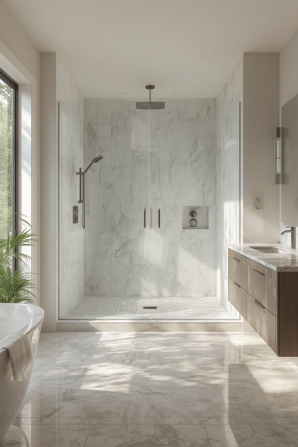 curbless walk-in shower