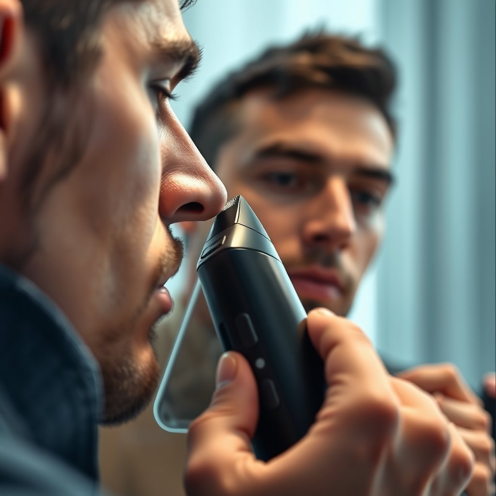 nose trimmer in action