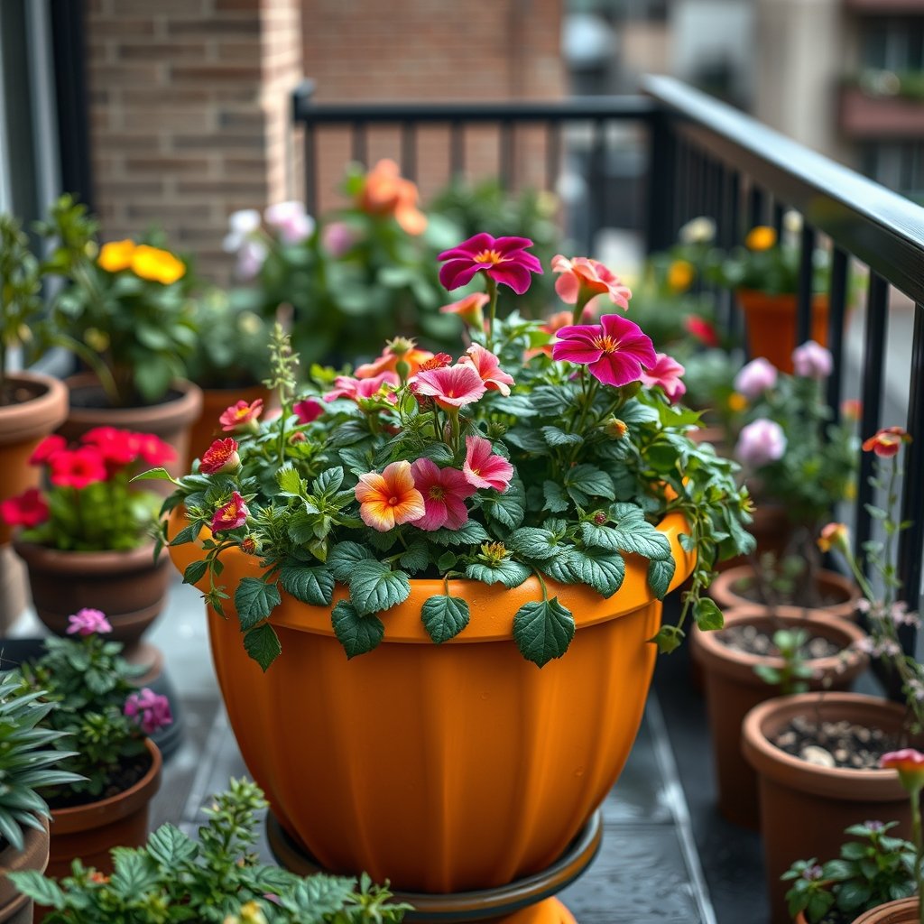 resin planters in action