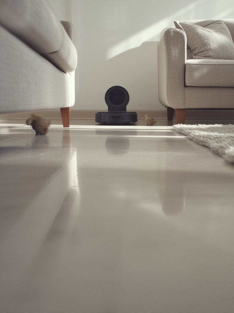 robot vacuum in action