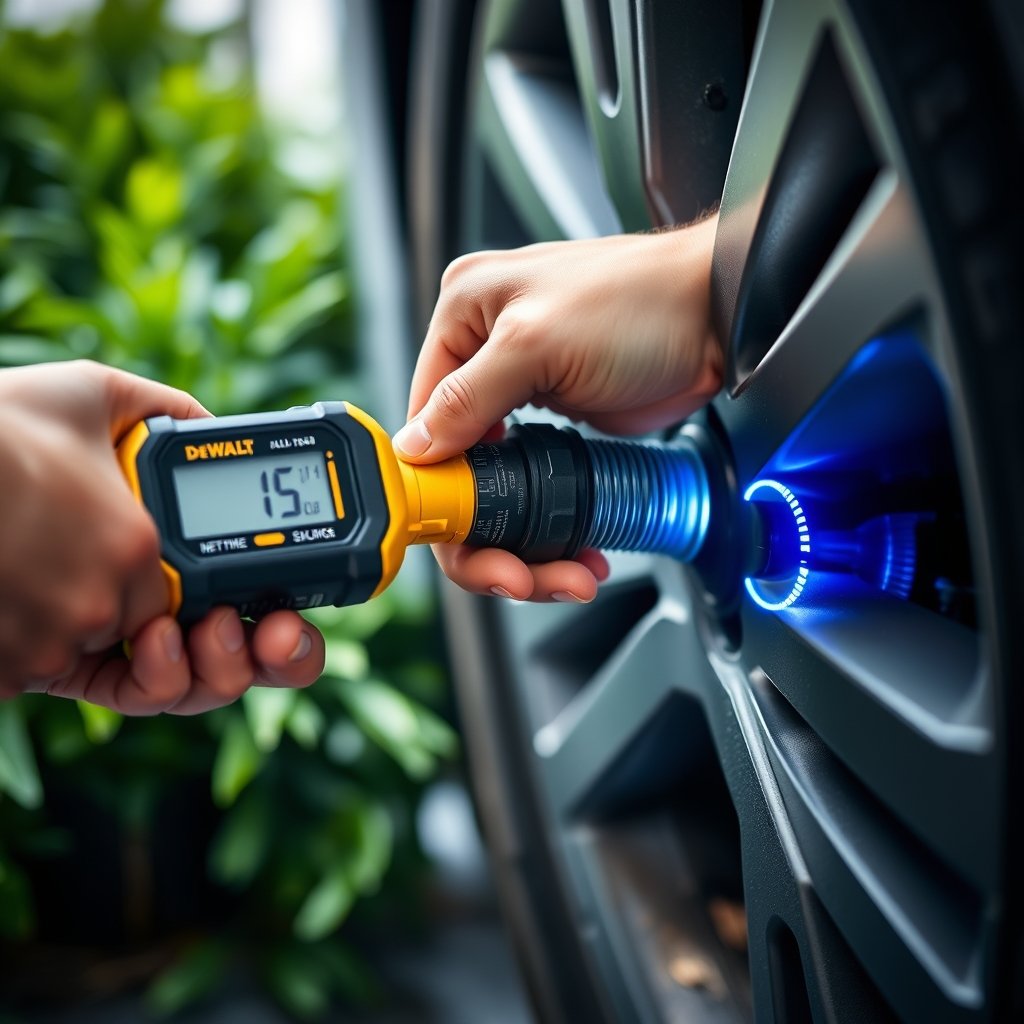 tire inflator in action