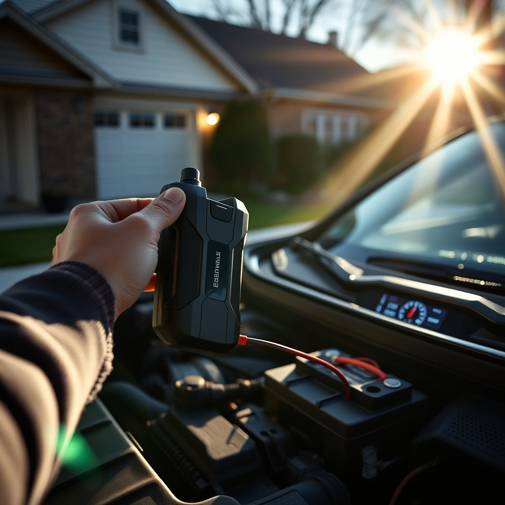 jump starter in action