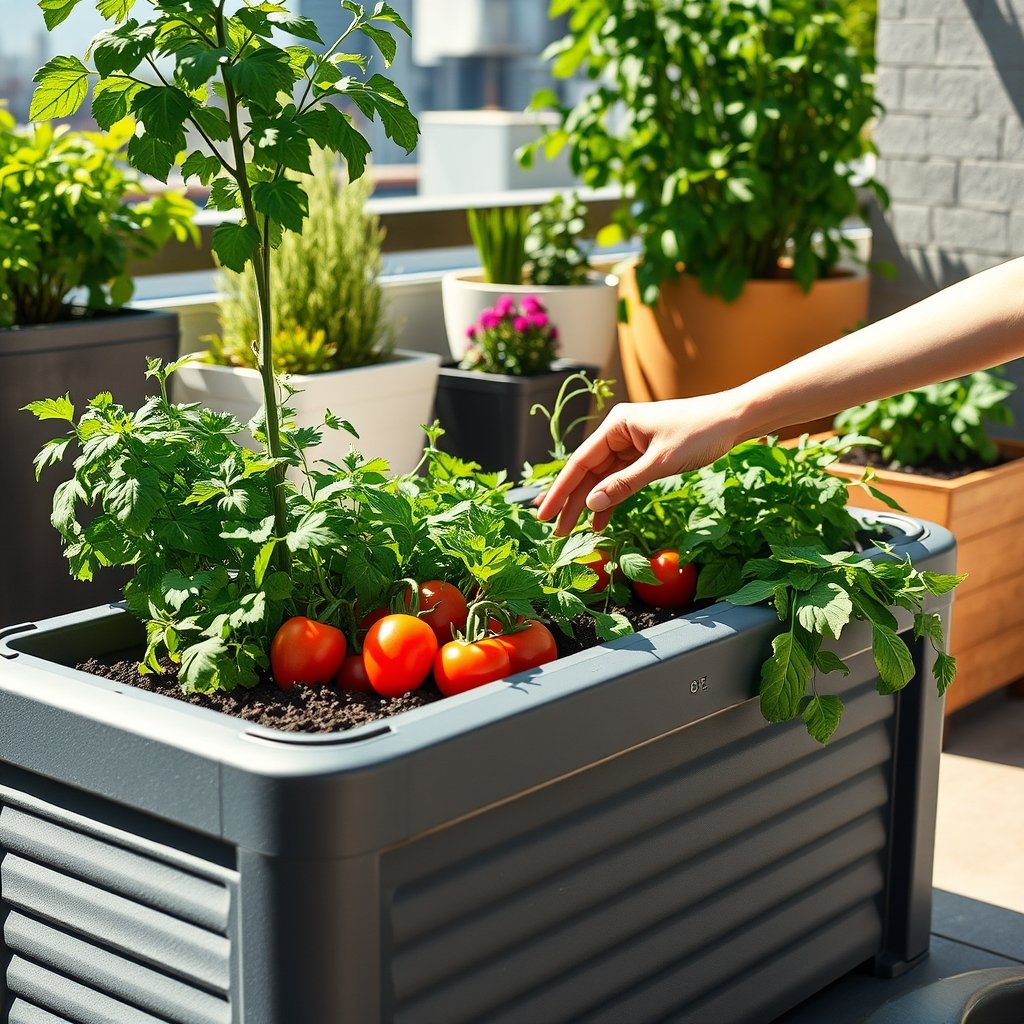 raised planter in action