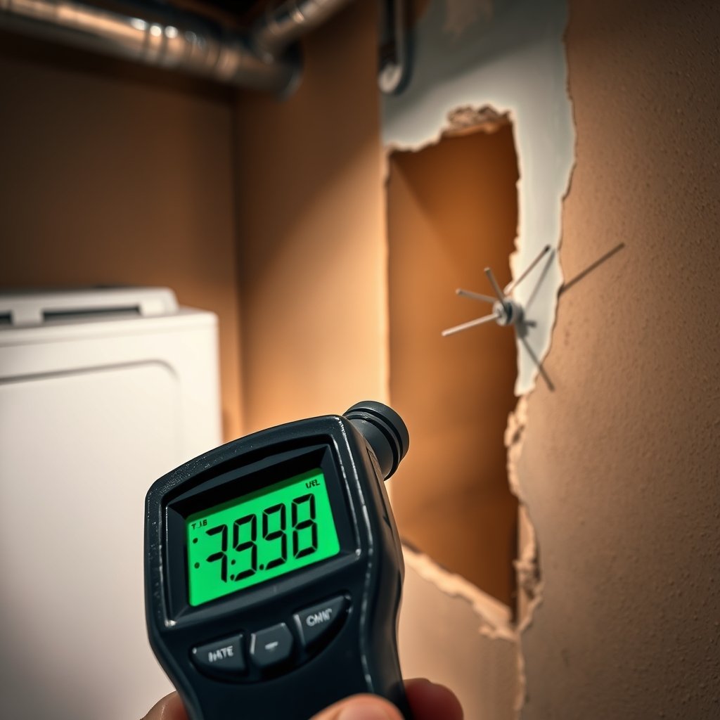 moisture meter in action